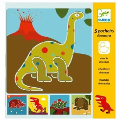 Hot Djeco 5 pochoirs dinosaures Multicolore
