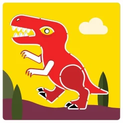 Hot Djeco 5 pochoirs dinosaures Multicolore