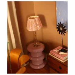 Doing Goods Abat-jour en coton imprimé Diya | Rose Sale