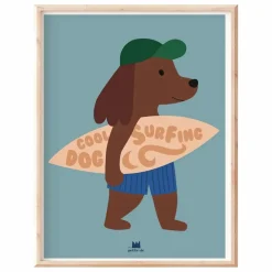 Clearance Ma petite vie Affiche Chien Surfeur Bleu