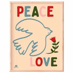 Ma petite vie Affiche Peace and Love Crème New