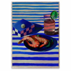 Paper Collective Affiche Shrimp and Stripes par Misfitting Things | Bleu Clearance
