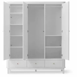 Enfant Oliver Furniture Rangement Enfant|Armoire 3 portes en bouleau 204x168 cm |