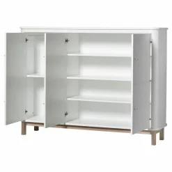 Clearance Oliver Furniture Armoire multi-rangement 3 portes en chêne | Blanc