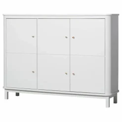 Oliver Furniture Armoire multi-rangement 3 portes en bouleau | Blanc Hot