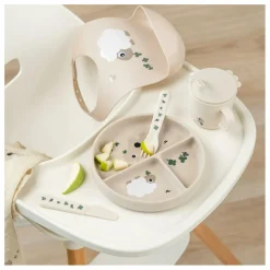 Done by deer Premiers Repas|Puériculture|Assiette compartimentée avec ventouse Tiny Farm |