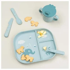 Online Done by deer Assiette compartimentée Elphee | Bleu ciel