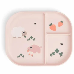 Done by deer Assiette compartimentée Tiny Farm | Rose Online