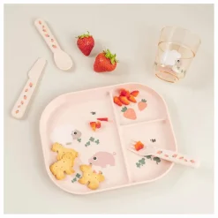 Done by deer Assiette compartimentée Tiny Farm | Rose Online