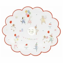 Enfant Meri Meri Décoration De Fête|Assiettes d'anniversaire Animal Friends - Set de 8