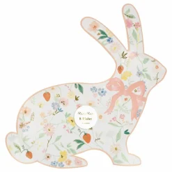 Discount Meri Meri Assiettes en forme de lapin floral printanier - Set de 8 | Pastel