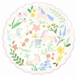 Enfant Meri Meri Décoration De Fête|Assiettes Meadow Licornes - Set de 8