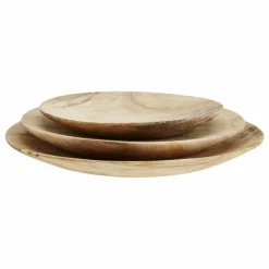 Madam Stoltz Art De La Table|Assiettes rondes en bois - Set de 3
