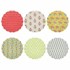 Meri Meri Assiettes réutilisables - x Molly Mahon - Set de 6 Multicolore New