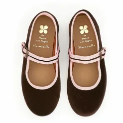 Outlet Hermosilla Ballerines León Velours | Chocolat