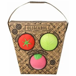 Oli & Carol Hochets Et Anneaux De Dentition|Jouets D'Éveil|Balles sensorielles Salade de légumes - Lot de 3