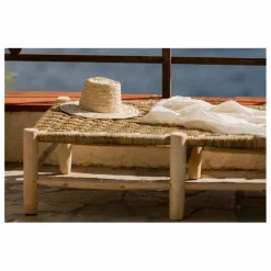 Cosydar Banquette 8 pieds en bois brut et palme