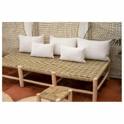 Cosydar Banquette 8 pieds en bois brut et palme