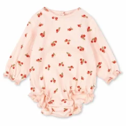 Hot Konges Sløjd Barboteuse Chleo Fleurie Coton Bio | Rose pâle