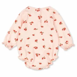Hot Konges Sløjd Barboteuse Chleo Fleurie Coton Bio | Rose pâle