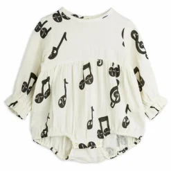 Mini Rodini Barboteuse Notes Coton Bio | Blanc Best