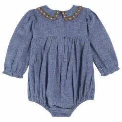 Emile et Ida Barboteuse Smockée | Bleu Best