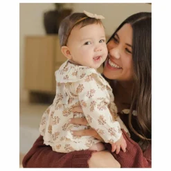 Quincy Mae Bodies, Combinaisons|Combinaisons Et Bodies|Barboteuse Volants Fleurie Gaze de Coton Bio |