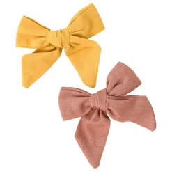 Gentil Coquelicot Barrettes Nœuds - Set de 2 | Jaune