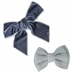 Enfant Gentil Coquelicot Barrettes Rayé et Velours - Set de 2 |