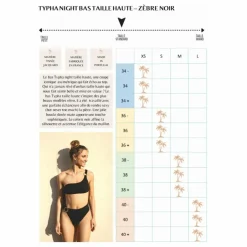 Femme Fresh & Salt Bas de Maillot Taille Haute Typha Zébré Zébré |