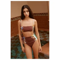 Alémais Bas de Maillot Taille Haute Maroc Fibres Recyclées | Marron