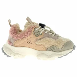 Flower Mountain Baskets Doi Lacets Cuir Eco et Teddy | Ecru New