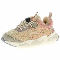 Flower Mountain Baskets Doi Lacets Cuir Eco et Teddy | Ecru New