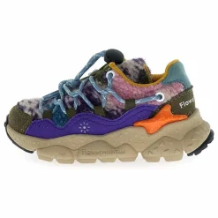 Flower Mountain Baskets Raikiri Lacets Cuir Eco et Tissus | Violet Outlet