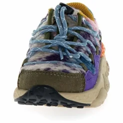 Flower Mountain Baskets Raikiri Lacets Cuir Eco et Tissus | Violet Outlet