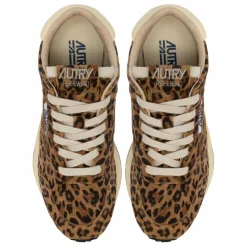 Autry Baskets Reelwind Léopard Suède | Marron