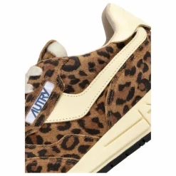 Autry Baskets Reelwind Léopard Suède | Marron