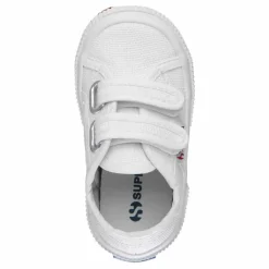 Discount Superga Baskets Scratchs Coton Basse | Blanc
