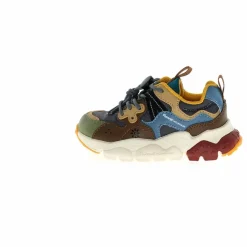 Enfant Flower Mountain Baskets Yamano 3 Lacets Cuir Eco et Nylon Ripstop |