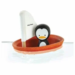 Plan Toys Bateau Pingouin flottant sur l'eau Orange New