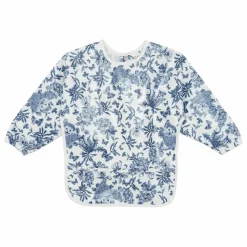 Hot Tartine et Chocolat Bavoir à manches enduit Toile de Jouy | Bleu marine