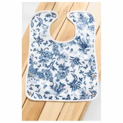 Tartine et Chocolat Bavoir enduit Toile de Jouy | Bleu marine New