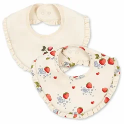 Konges Sløjd Bavoirs à volant en coton bio Marmalade - Set de 2 | Ecru Clearance