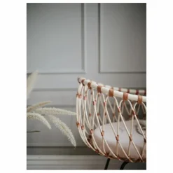 Bermbach Handcrafted Berceau Emil en rotin - Liens cuir Naturel Discount
