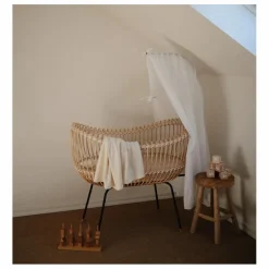 Bermbach Handcrafted Berceau Lola en rotin - Liens coton
