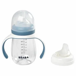 Béaba Biberons|Vaisselle, Tétines|Biberon d'apprentissage 2 en 1- 240 ml |