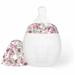 Elhée Biberon en silicone médical et tétine physiologique Mimosa Field - x Liberty | Rose