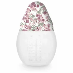 Elhée Biberon en silicone médical et tétine physiologique Mimosa Field - x Liberty | Rose