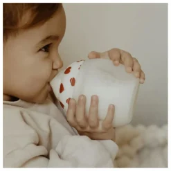 Discount Elhée Biberon en silicone médical et tétine physiologique Full of Love Rouge