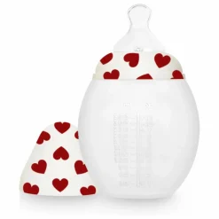 Discount Elhée Biberon en silicone médical et tétine physiologique Full of Love Rouge